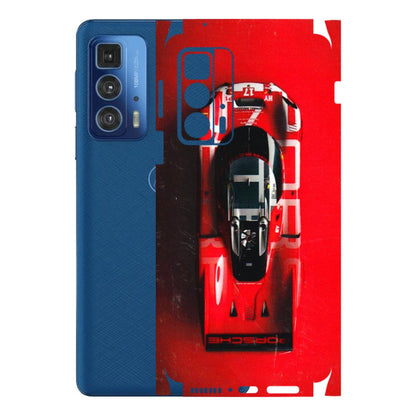 Motorola Phone Skins (All Models) - Red Porsche Car Logo - 3D Embossed Finish (L-315) Motorola Edge 20 Pro