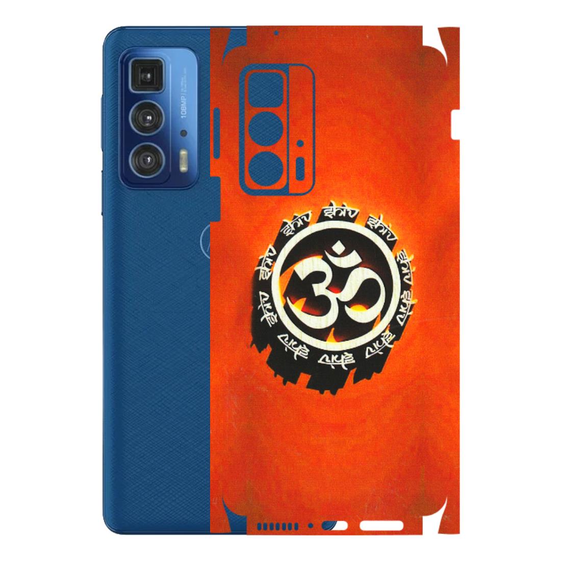 Motorola Phone Skins (All Models) - Aum Shiv Orange - 3D Embossed Finish (L-32) Motorola Edge 20 Pro