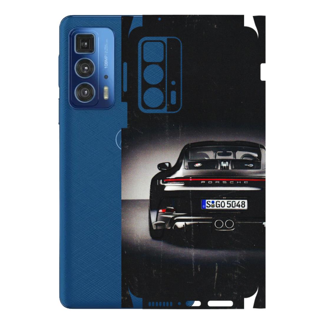 Motorola Phone Skins (All Models) - New Black Porsche GT3 - 3D Embossed Finish (L-327) Motorola Edge 20 Pro