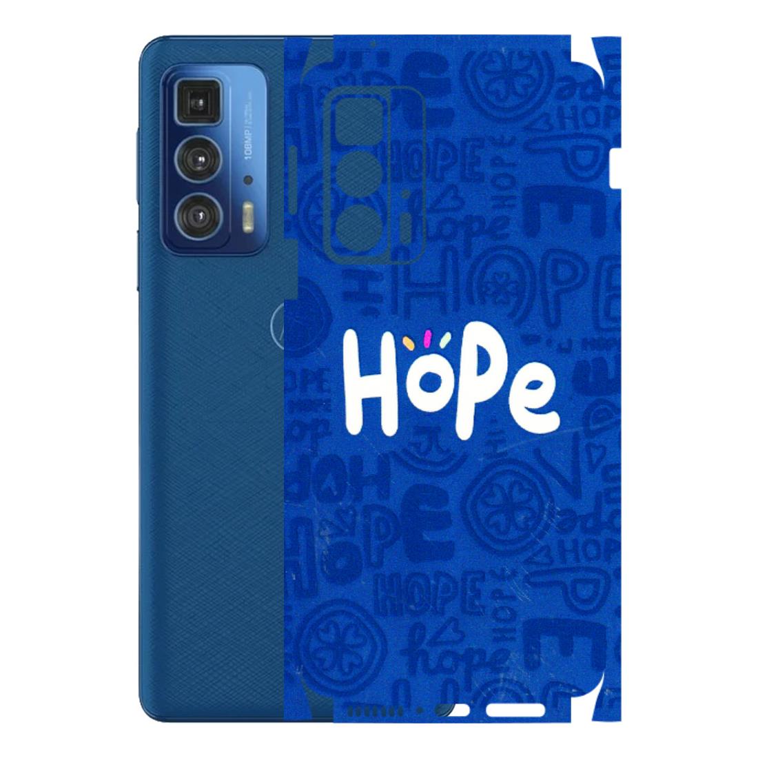 Motorola Phone Skins (All Models) - Hope Doodles Blue - 3D Embossed Finish (L-43) Motorola Edge 20 Pro