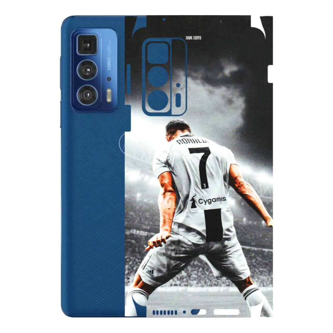 Motorola Phone Skins (All Models) - Ronaldo CR7 Crazy - 3D Embossed Finish (L-44) Motorola Edge 20 Pro