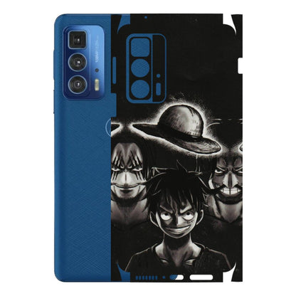 Motorola Phone Skins (All Models) - Black Luffy Hat - 3D Embossed Finish (L-57) Motorola Edge 20 Pro