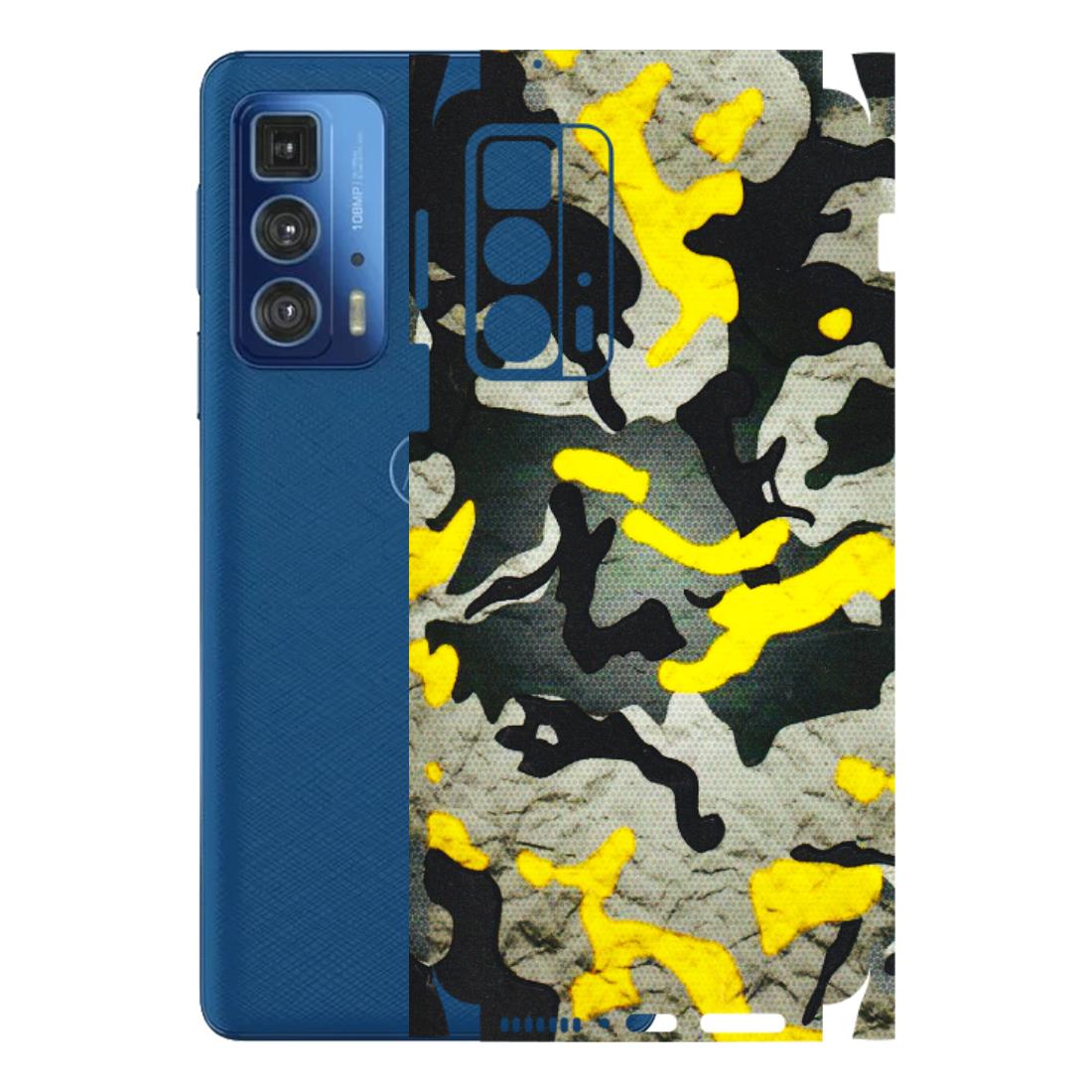 Motorola Phone Skins (All Models) - Yellow Camouflage - 3D Embossed Finish (L-61) Motorola Edge 20 Pro