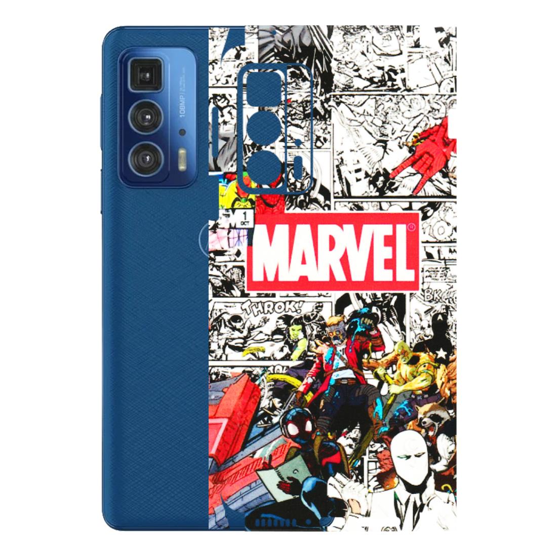 Motorola Phone Skins (All Models) - Marvel Colorful Comic - 3D Embossed Finish (L-64) Motorola Edge 20 Pro