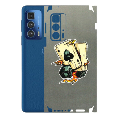 Motorola Phone Skins (All Models) - Grey Cards Of Ace - 3D Embossed Finish (L-77) Motorola Edge 20 Pro