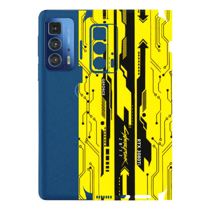Motorola Phone Skins (All Models) - Yellow Cyberpunk - 3D Embossed Finish (L-93) Motorola Edge 20 Pro