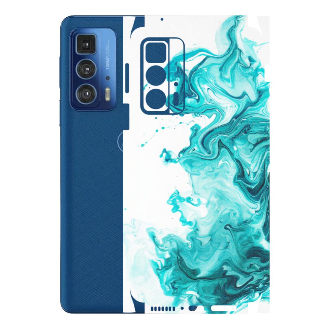 Motorola Phone Skins (All Models) - Sky Blue Abstract Colour - Matte Finish (M-146) Motorola Edge 20 Pro