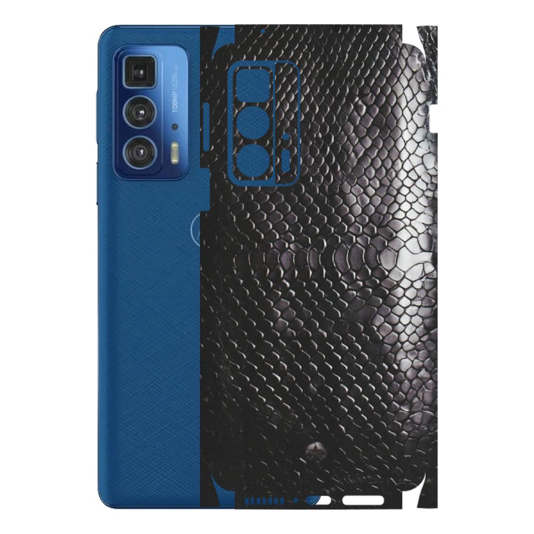 Motorola Phone Skins (All Models) - Black Snack Leather - Matte Finish (M-147) Motorola Edge 20 Pro