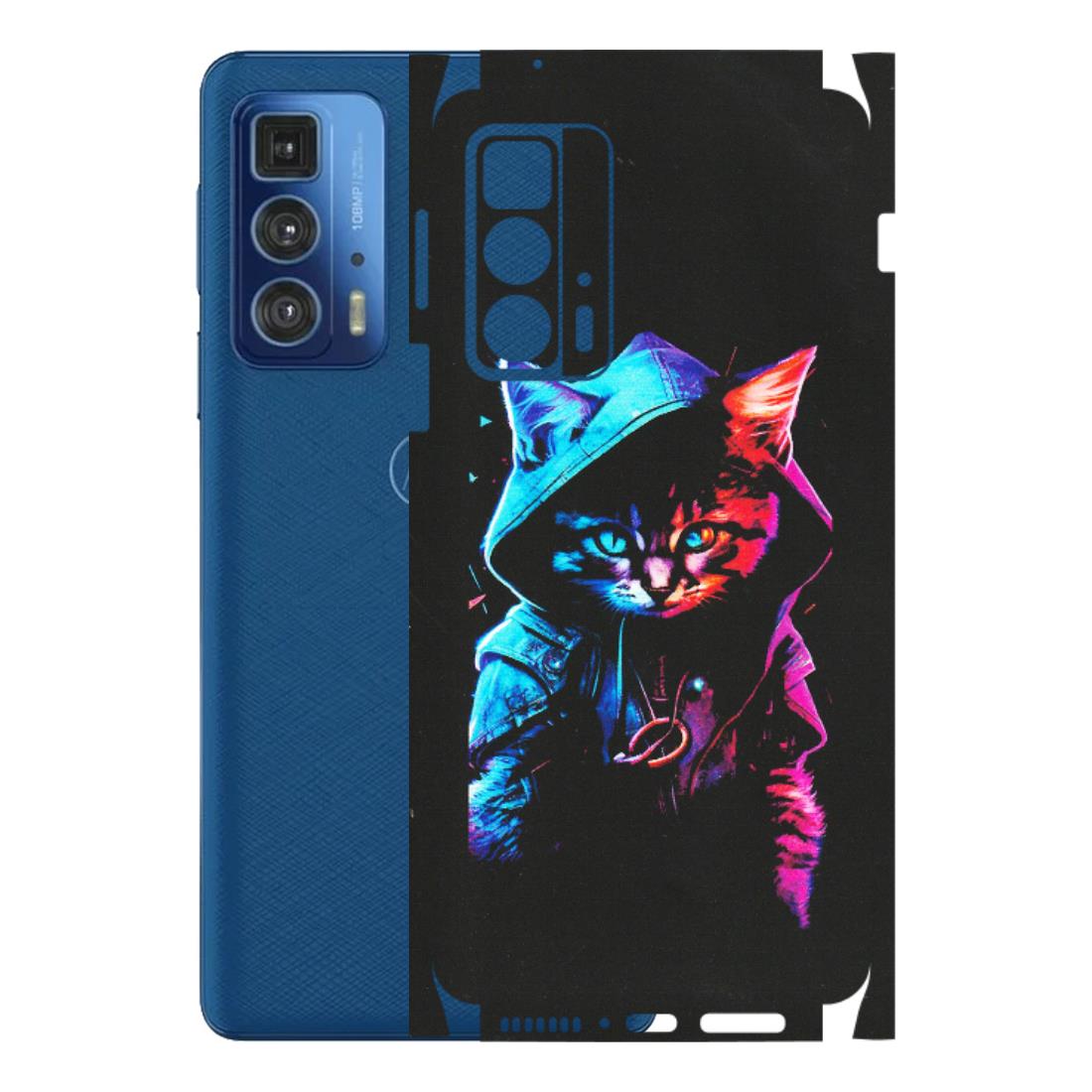Motorola Phone Skins (All Models) - Cyberpunk Cat - Matte Finish (M-45) Motorola Edge 20 Pro