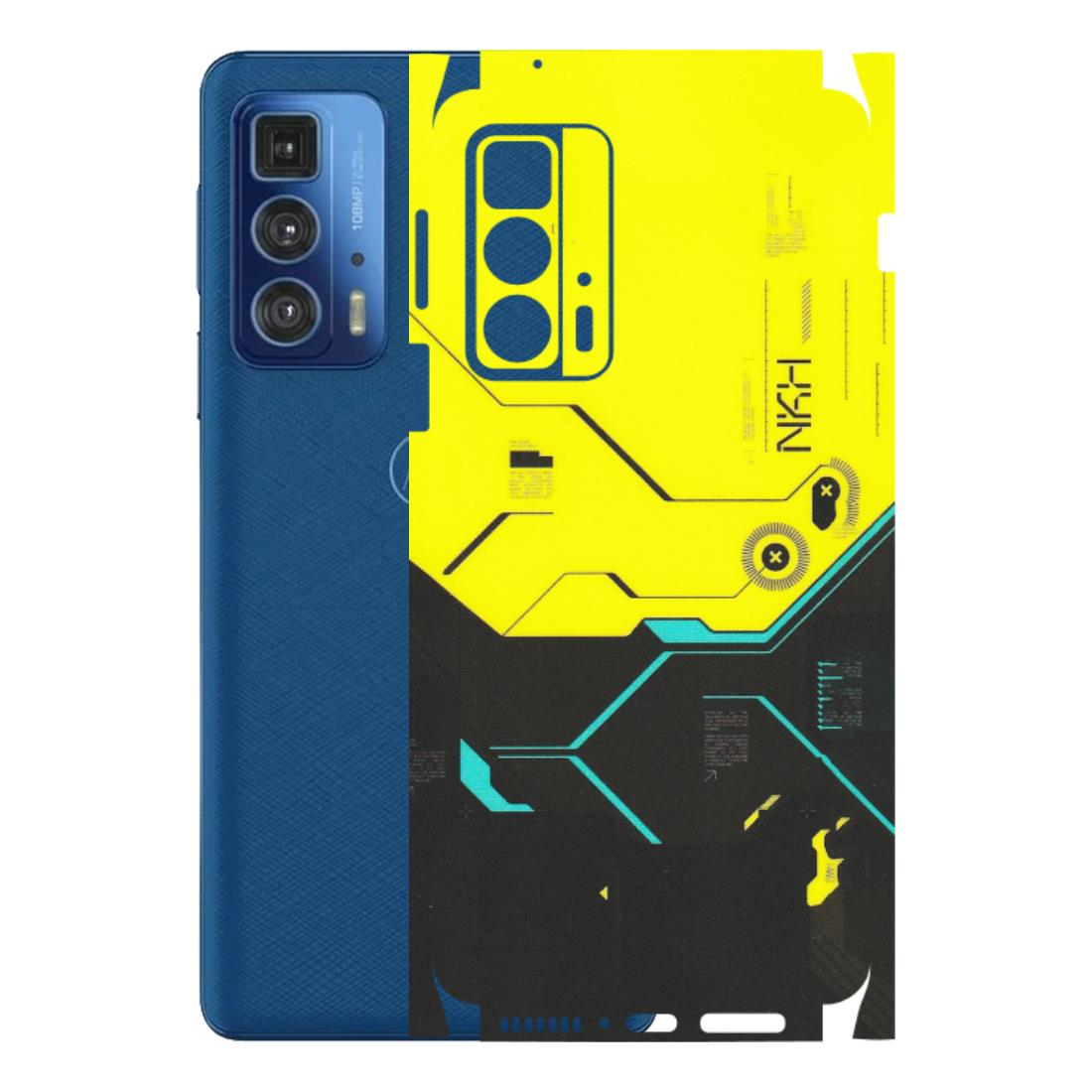 Motorola Phone Skins (All Models) - Black Yellow Technica - Matte Finish (M-53) Motorola Edge 20 Pro