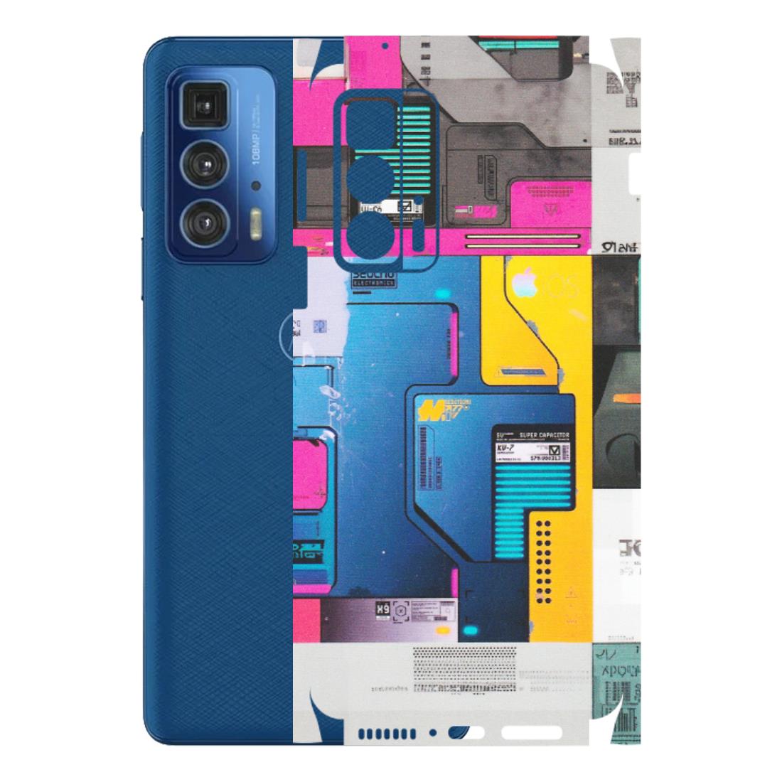 Motorola Phone Skins (All Models) - Colourfull Motherboard Internals - Matte Finish (M-55) Motorola Edge 20 Pro