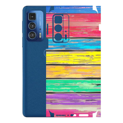 Motorola Phone Skins (All Models) - Multi Colour Wooden Wall - Matte Finish (M-96) Motorola Edge 20 Pro