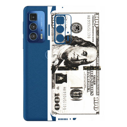 Motorola Phone Skins (All Models) - 100 Dollar Currency - Transparent Finish (T-01) Motorola Edge 20 Pro