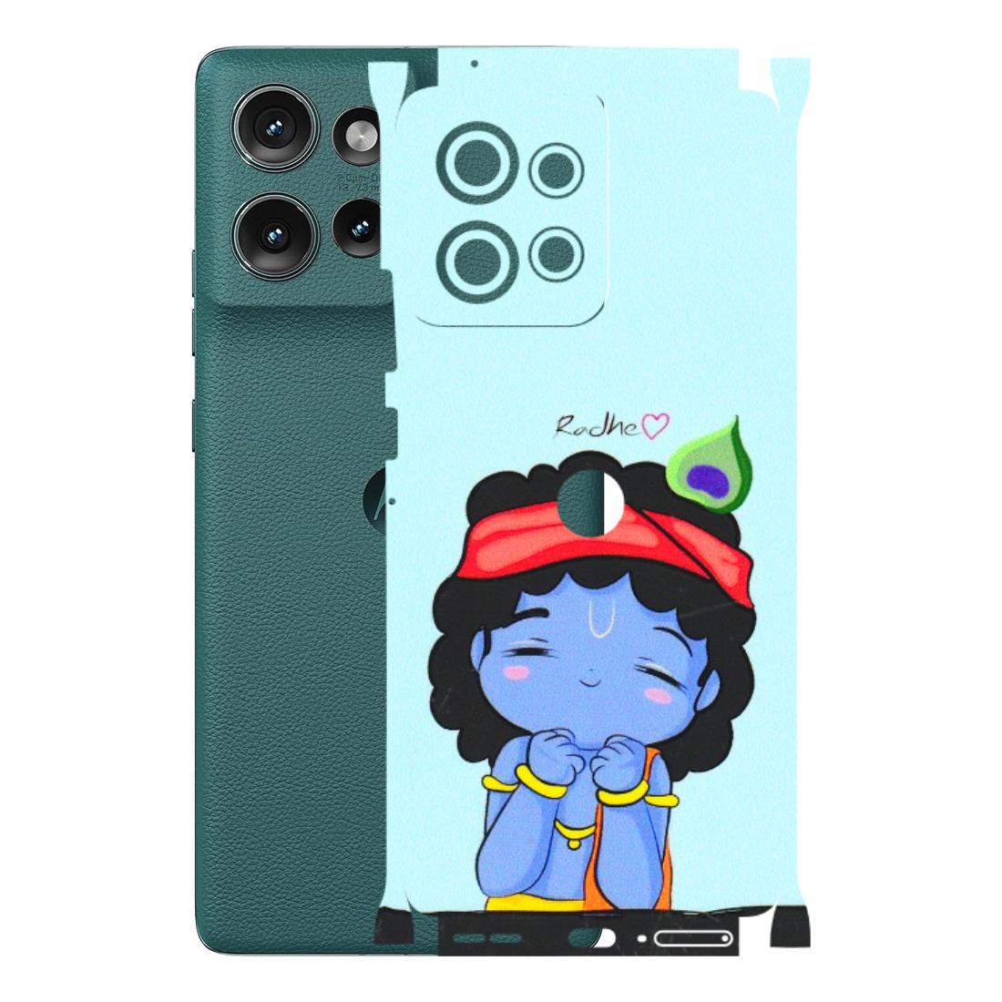 Motorola Phone Skins (All Models) - Radhe Radhe Cute Toon - 3D Embossed Finish (L-05) Motorola Edge 50 (5G)