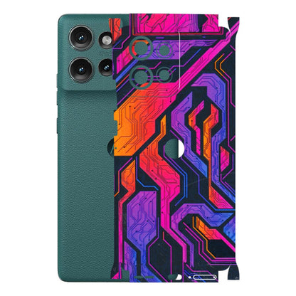 Motorola Phone Skins (All Models) - Tech Circuits Futuristic - 3D Embossed Finish (L-07) Motorola Edge 50 (5G)