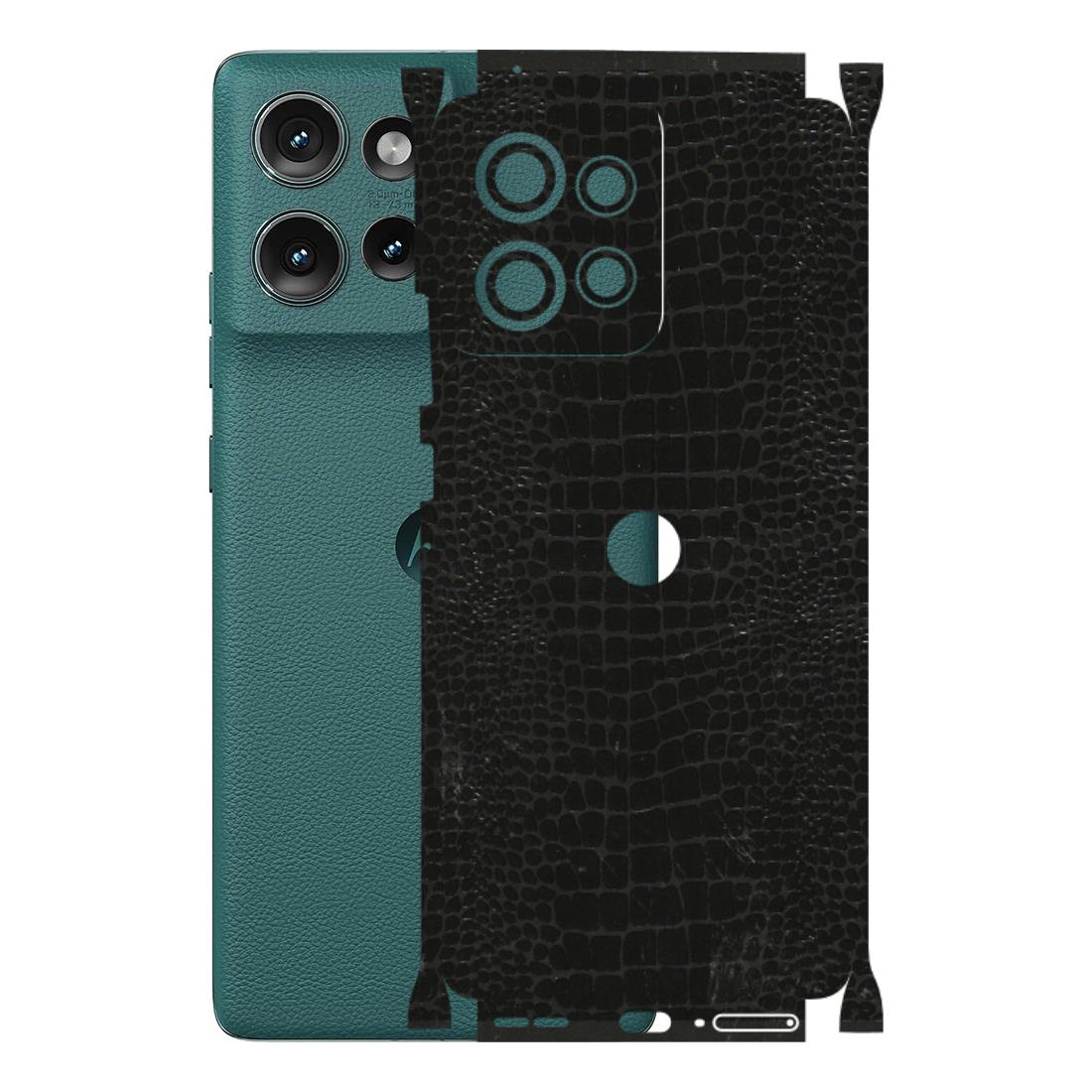 Motorola Phone Skins (All Models) - Snake Leather Black - 3D Embossed Finish (L-107) Motorola Edge 50 (5G)