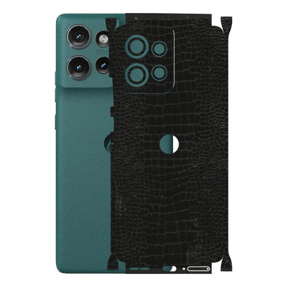 Motorola Phone Skins (All Models) - Snake Leather Black - 3D Embossed Finish (L-107) Motorola Edge 50 (5G)