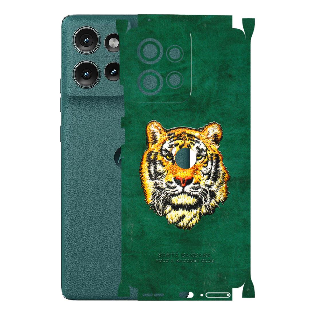 Motorola Phone Skins (All Models) - Leather Feel Tiger - 3D Embossed Finish (L-111) Motorola Edge 50 (5G)
