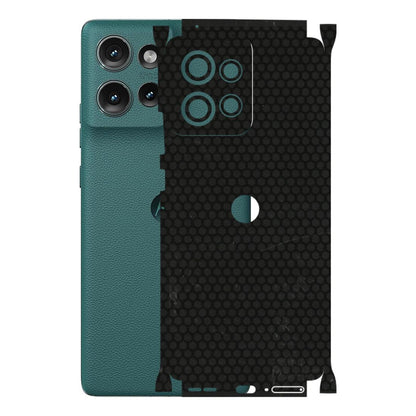 Motorola Phone Skins (All Models) - Black honeycomb - 3D Embossed Finish (L-114) Motorola Edge 50 (5G)