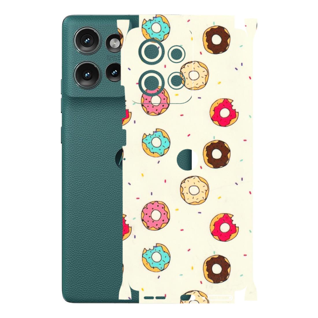 Motorola Phone Skins (All Models) - Mini Donuts Doodle Art - 3D Embossed Finish (L-122) Motorola Edge 50 (5G)