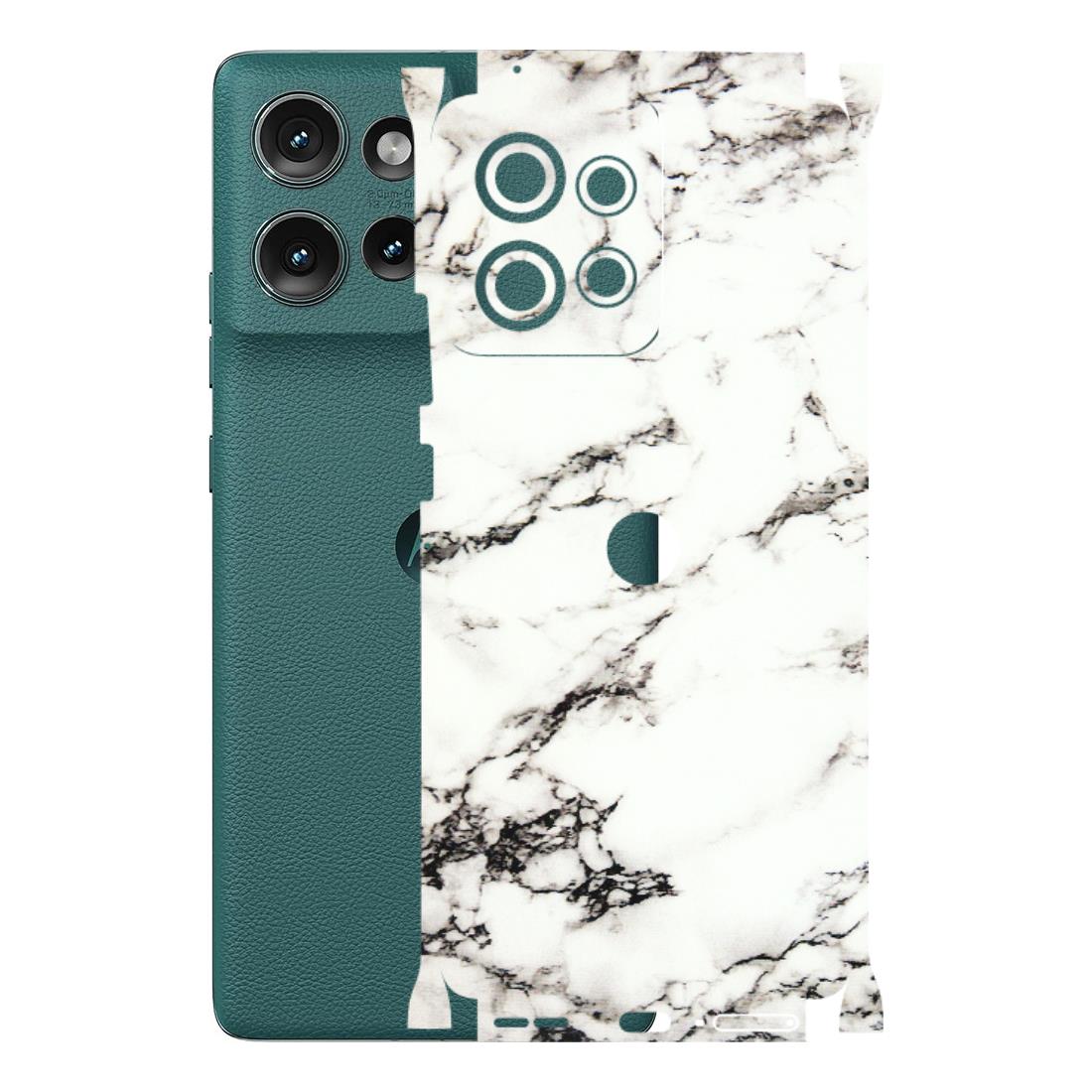 Motorola Phone Skins (All Models) - Black and White Marble Texture - 3D Embossed Finish (L-124) Motorola Edge 50 (5G)