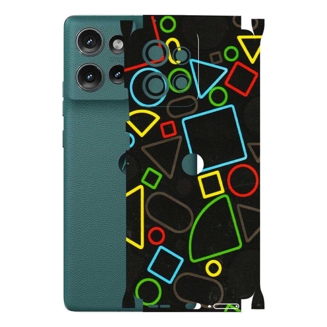 Motorola Phone Skins (All Models) - Black Shapes - 3D Embossed Finish (L-131) Motorola Edge 50 (5G)