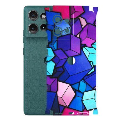 Motorola Phone Skins (All Models) - Cube Doodle - 3D Embossed Finish (L-141) Motorola Edge 50 (5G)