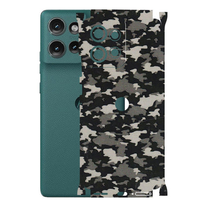 Motorola Phone Skins (All Models) - Black/Grey Camoflaunge - 3D Embossed Finish (L-142) Motorola Edge 50 (5G)