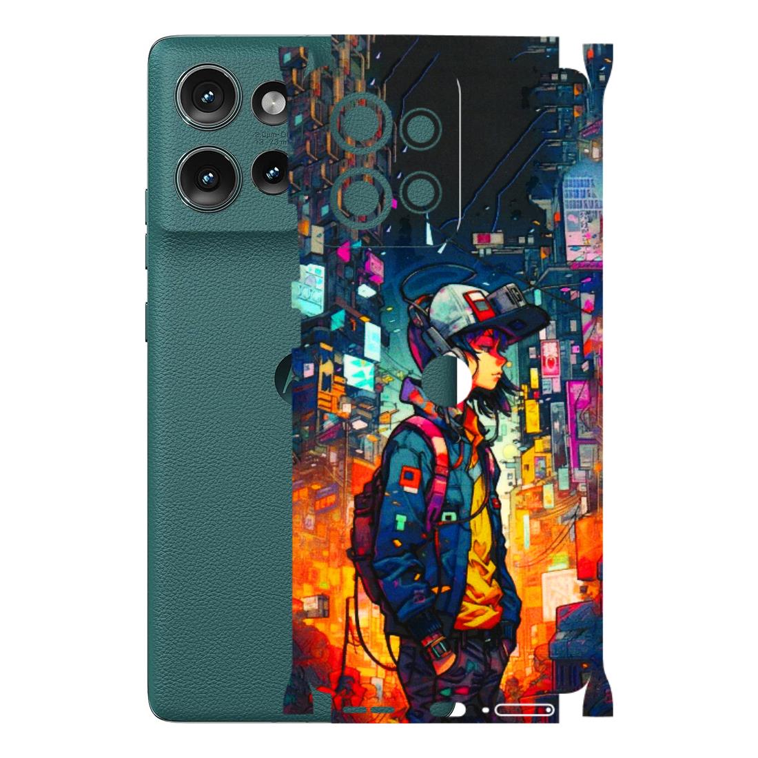 Motorola Phone Skins (All Models) - Street Anime Guy - 3D Embossed Finish (L-158) Motorola Edge 50 (5G)