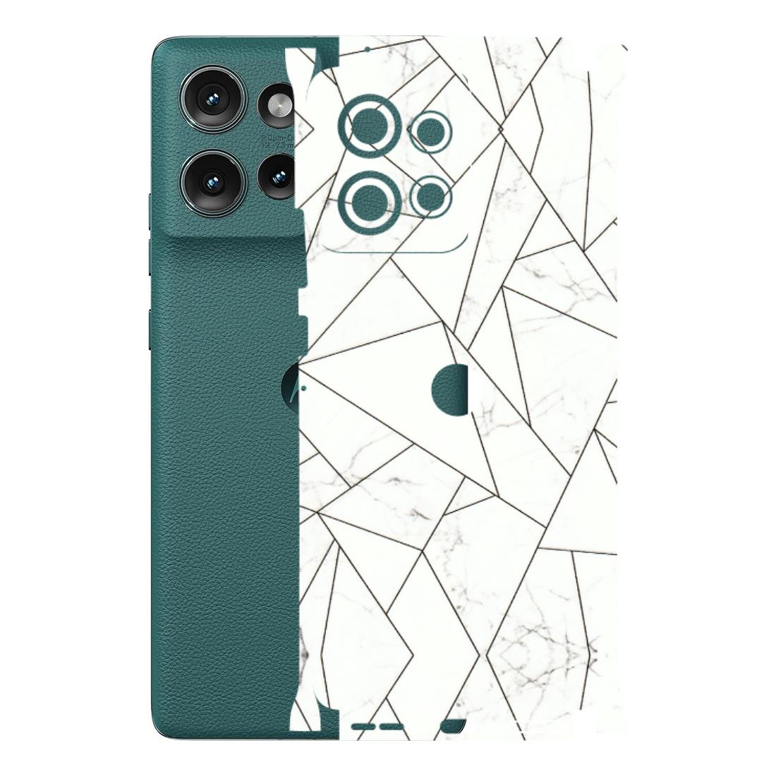 Motorola Phone Skins (All Models) - Luxury White Marble Effect - 3D Embossed Finish (L-168) Motorola Edge 50 (5G)