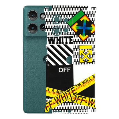 Motorola Phone Skins (All Models) - White Off Abstract - 3D Embossed Finish (L-172) Motorola Edge 50 (5G)