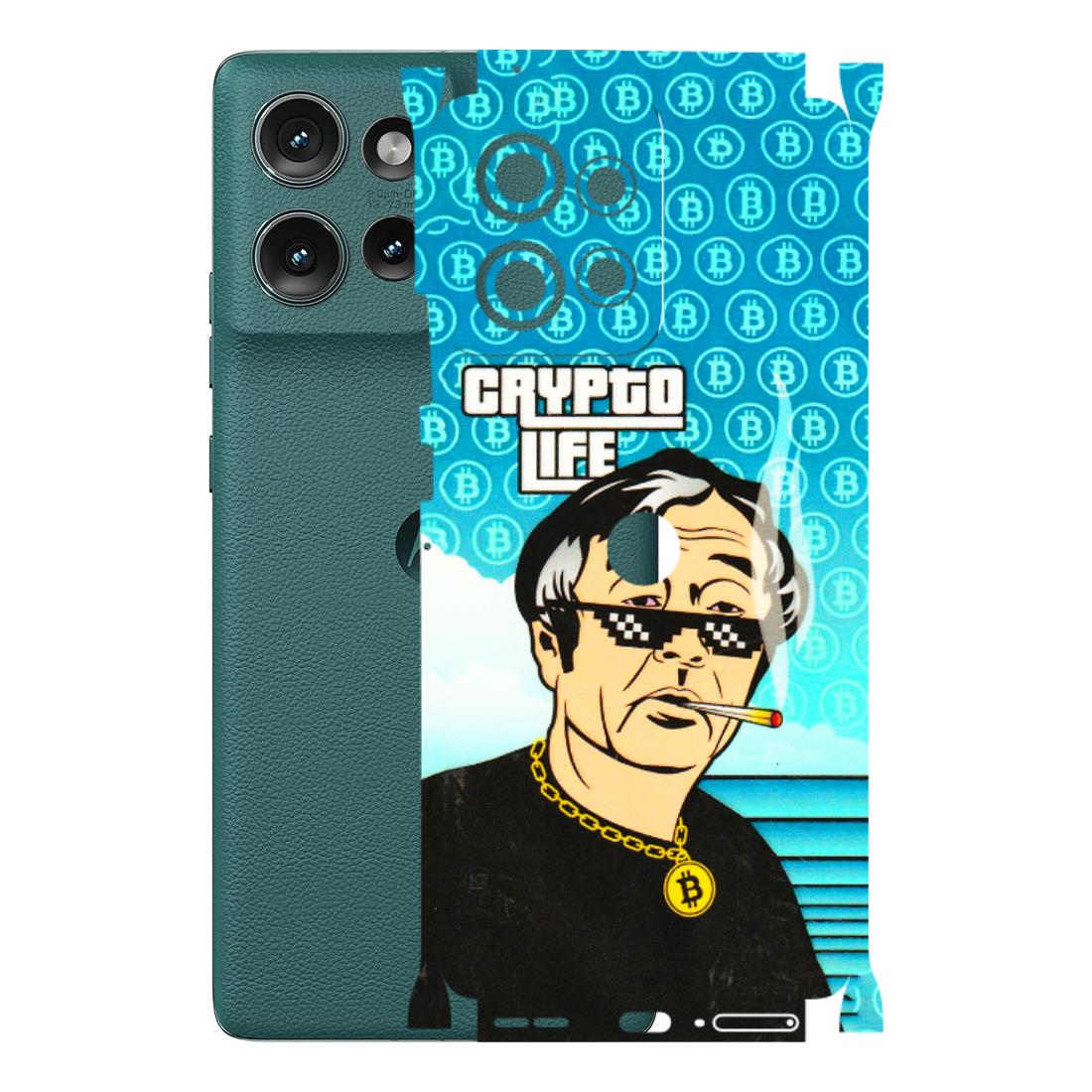 Motorola Phone Skins (All Models) - Crypto Thug Life - 3D Embossed Finish (L-179) Motorola Edge 50 (5G)