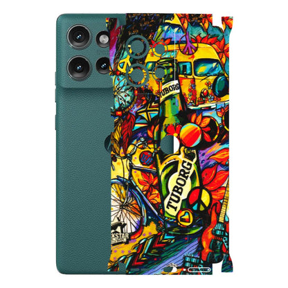 Motorola Phone Skins (All Models) - Cool Beer Bottle - 3D Embossed Finish (L-193) Motorola Edge 50 (5G)