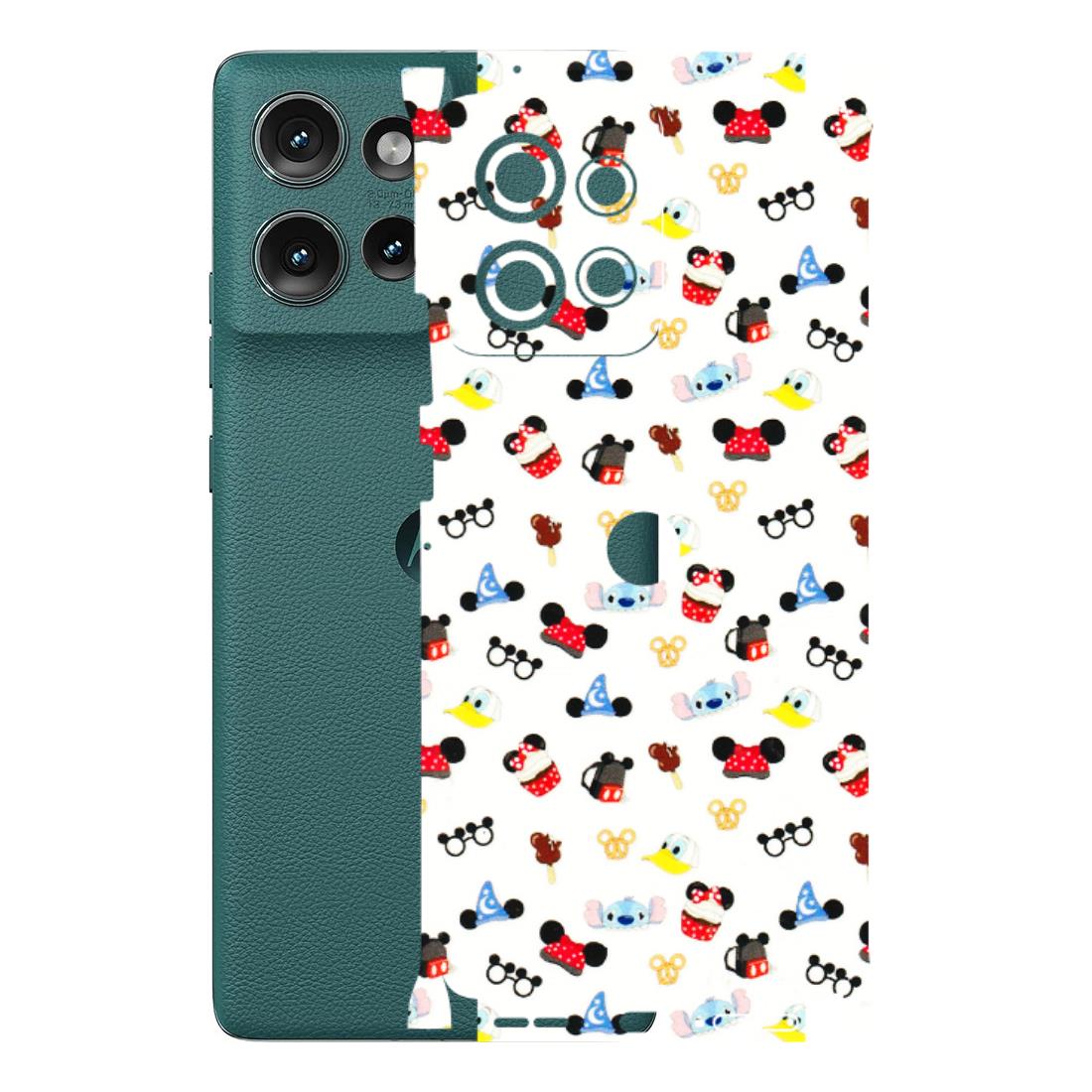 Motorola Phone Skins (All Models) - Minnie Mouse & Donald Doodles s - 3D Embossed Finish (L-194) Motorola Edge 50 (5G)