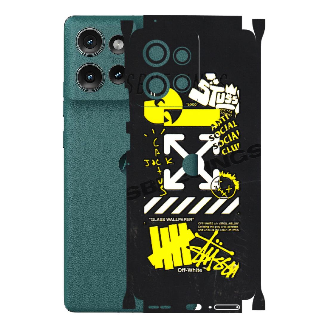 Motorola Phone Skins (All Models) - Anti Social Graffiti - 3D Embossed Finish (L-198) Motorola Edge 50 (5G)
