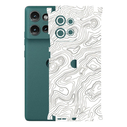 Motorola Phone Skins (All Models) - White Black Swirls - 3D Embossed Finish (L-219) Motorola Edge 50 (5G)