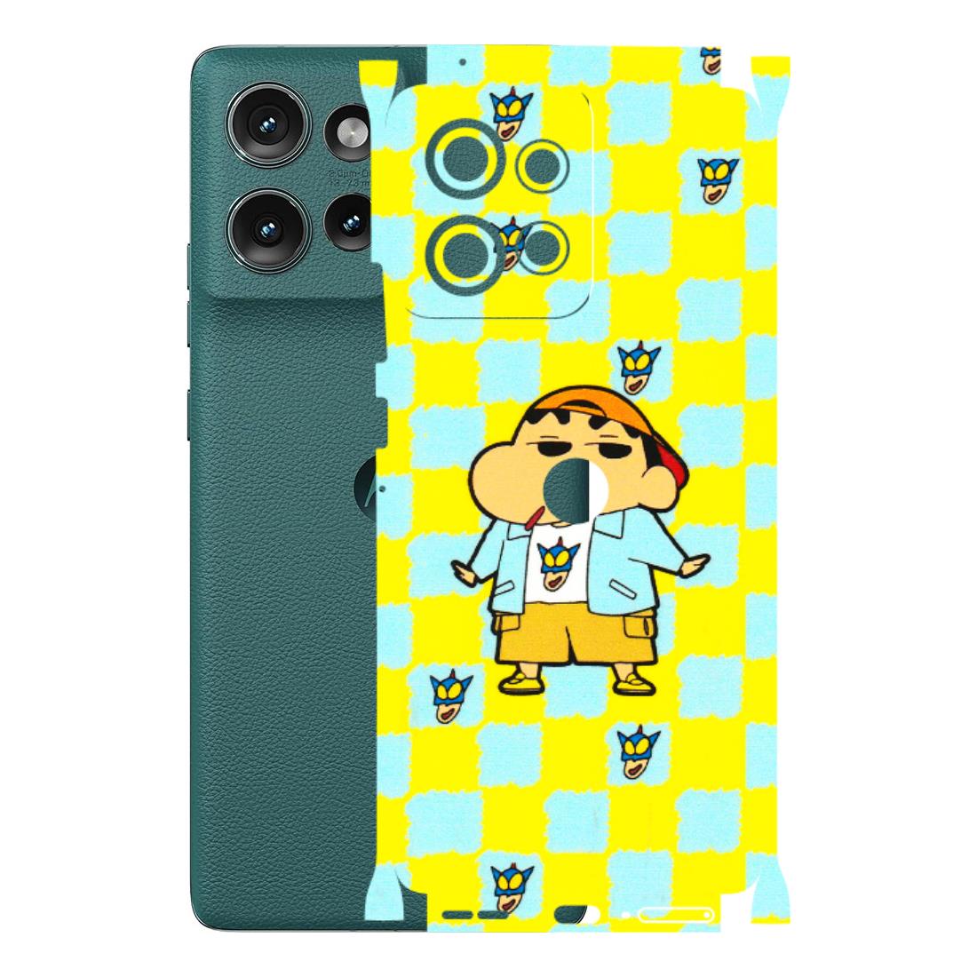 Motorola Phone Skins (All Models) - Yellow Blue Shinchan Cute - 3D Embossed Finish (L-221) Motorola Edge 50 (5G)