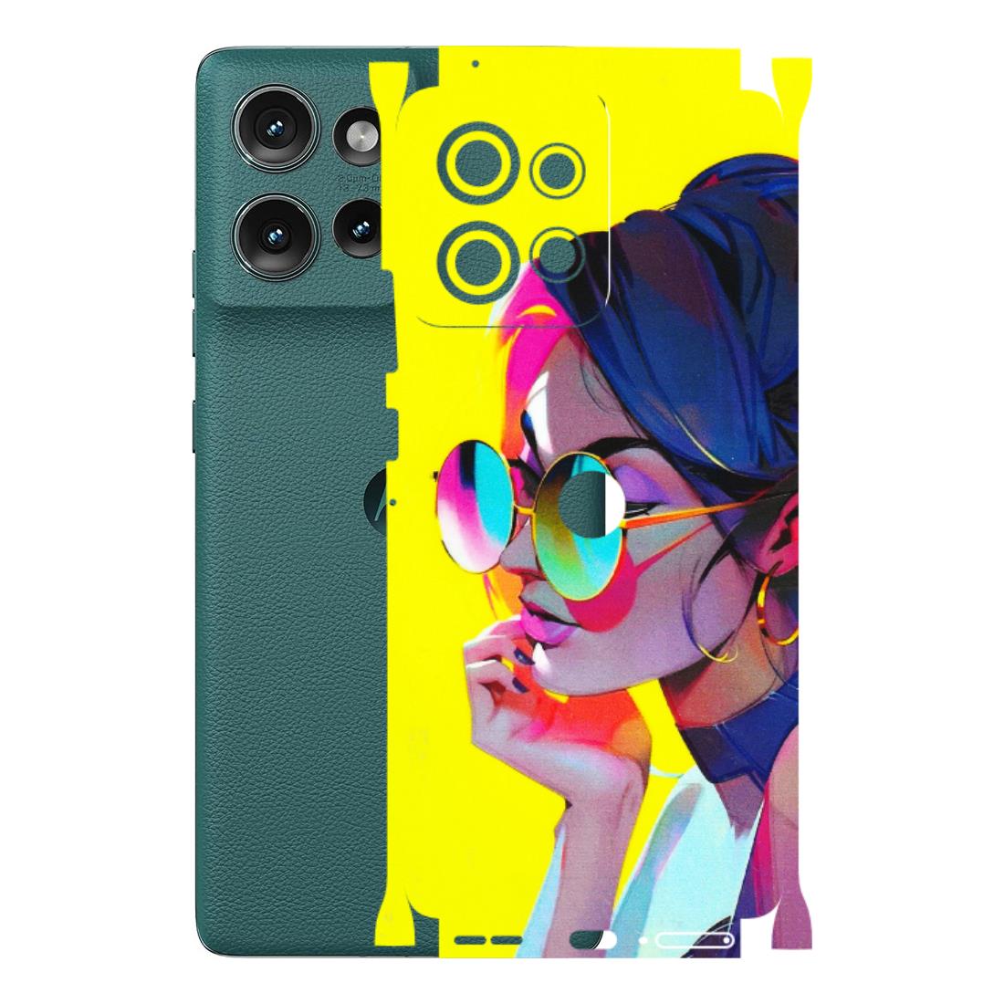 Motorola Phone Skins (All Models) - Bold Stylish Girl - 3D Embossed Finish (L-222) Motorola Edge 50 (5G)