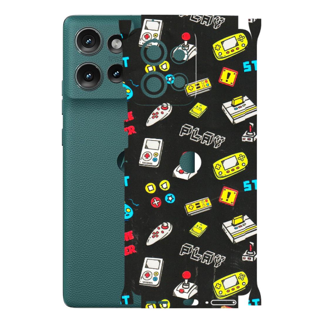 Motorola Phone Skins (All Models) - Gaming Doodles - 3D Embossed Finish (L-224) Motorola Edge 50 (5G)