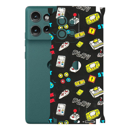Motorola Phone Skins (All Models) - Gaming Doodles - 3D Embossed Finish (L-224) Motorola Edge 50 (5G)
