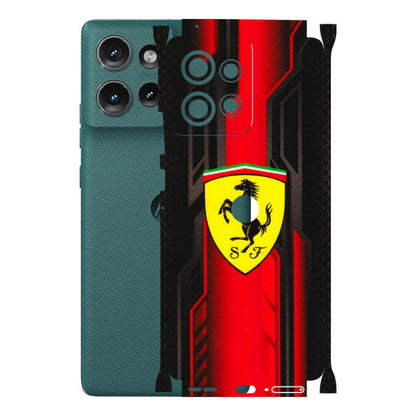 Motorola Phone Skins (All Models) - Black Ferrari Logo - 3D Embossed Finish (L-253) Motorola Edge 50 (5G)