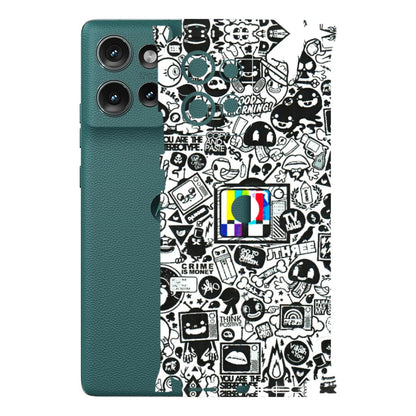 Motorola Phone Skins (All Models) - Doodles Positive Art - 3D Embossed Finish (L-263) Motorola Edge 50 (5G)