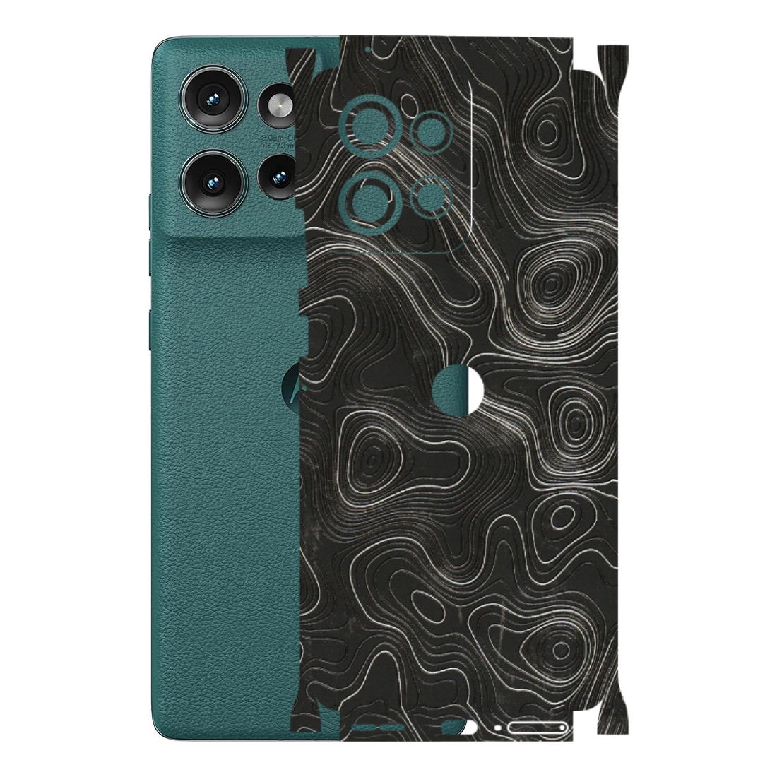 Motorola Phone Skins (All Models) - Abstract White Line Map - 3D Embossed Finish (L-269) Motorola Edge 50 (5G)