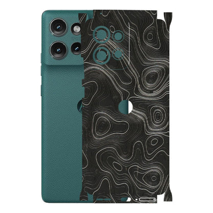 Motorola Phone Skins (All Models) - Abstract White Line Map - 3D Embossed Finish (L-269) Motorola Edge 50 (5G)