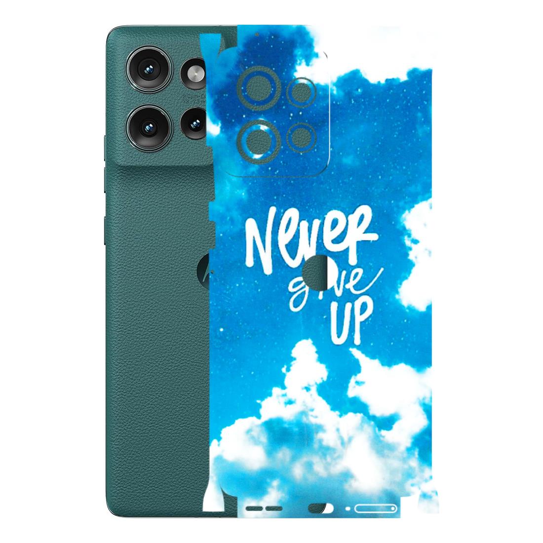 Motorola Phone Skins (All Models) - Never Give Up - 3D Embossed Finish (L-279) Motorola Edge 50 (5G)