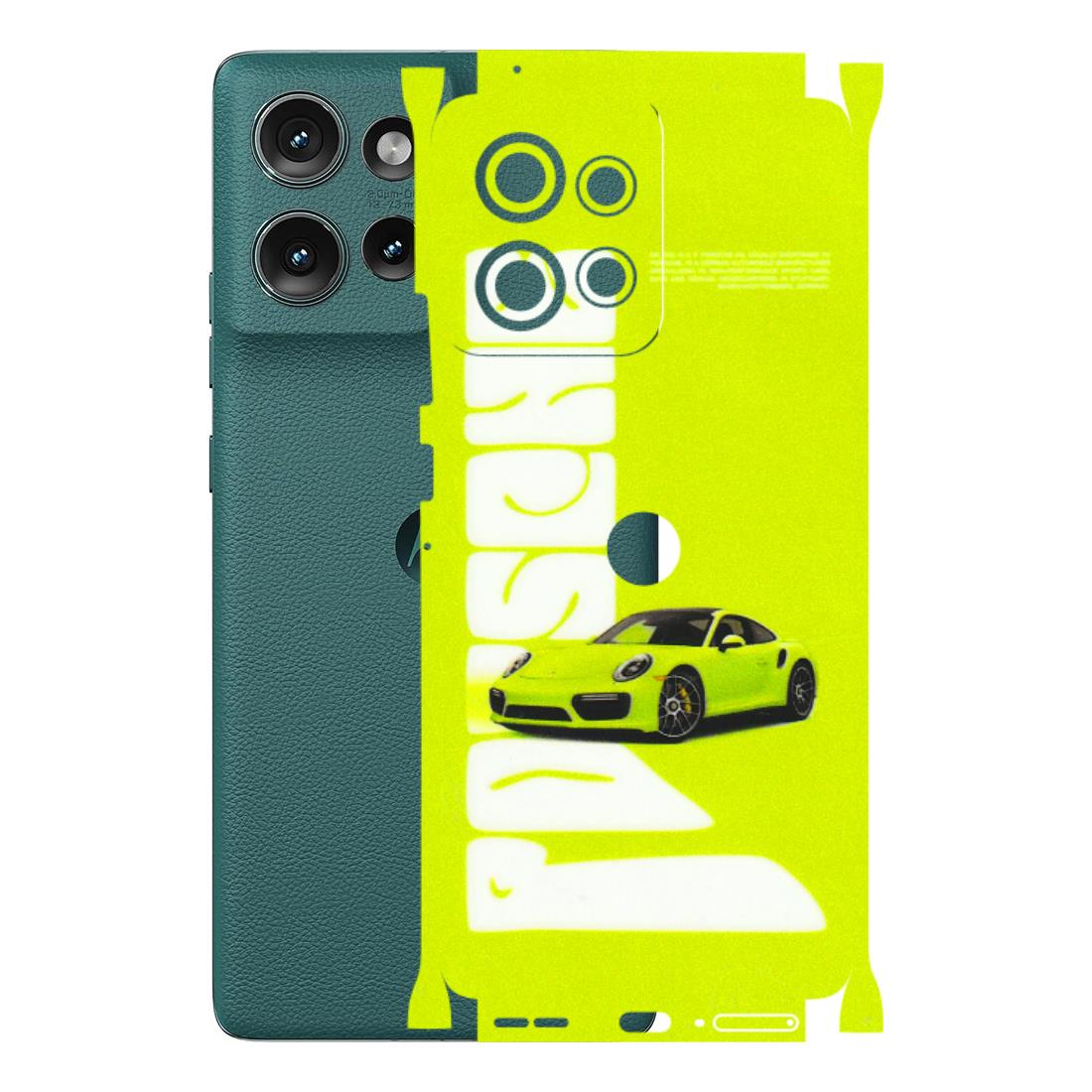 Motorola Phone Skins (All Models) - Lime Green Porche - 3D Embossed Finish (L-30) Motorola Edge 50 (5G)