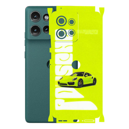 Motorola Phone Skins (All Models) - Lime Green Porche - 3D Embossed Finish (L-30) Motorola Edge 50 (5G)