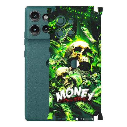 Motorola Phone Skins (All Models) - Skull Money - 3D Embossed Finish (L-303) Motorola Edge 50 (5G)