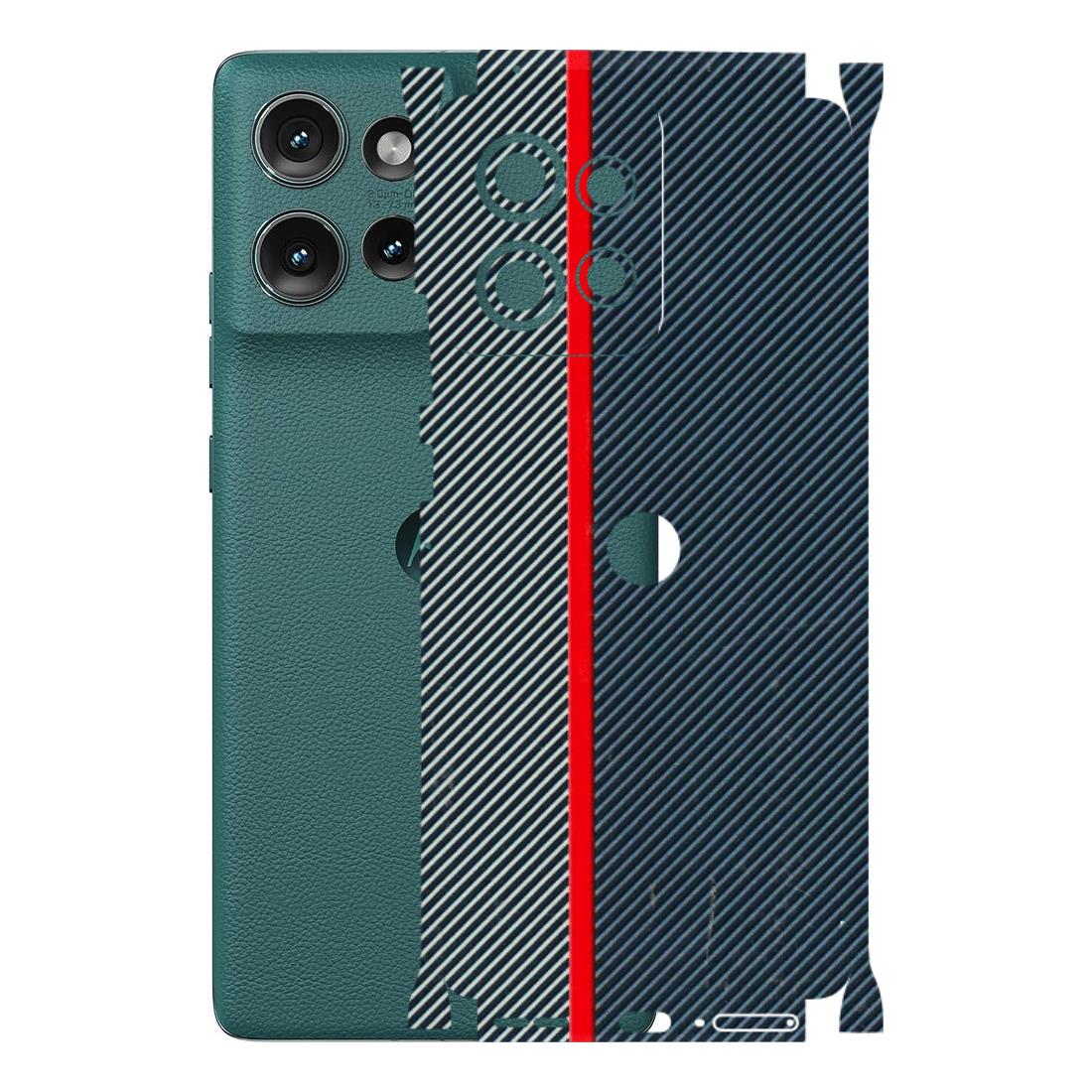 Motorola Phone Skins (All Models) - Blue Sober Lines - 3D Embossed Finish (L-305) Motorola Edge 50 (5G)