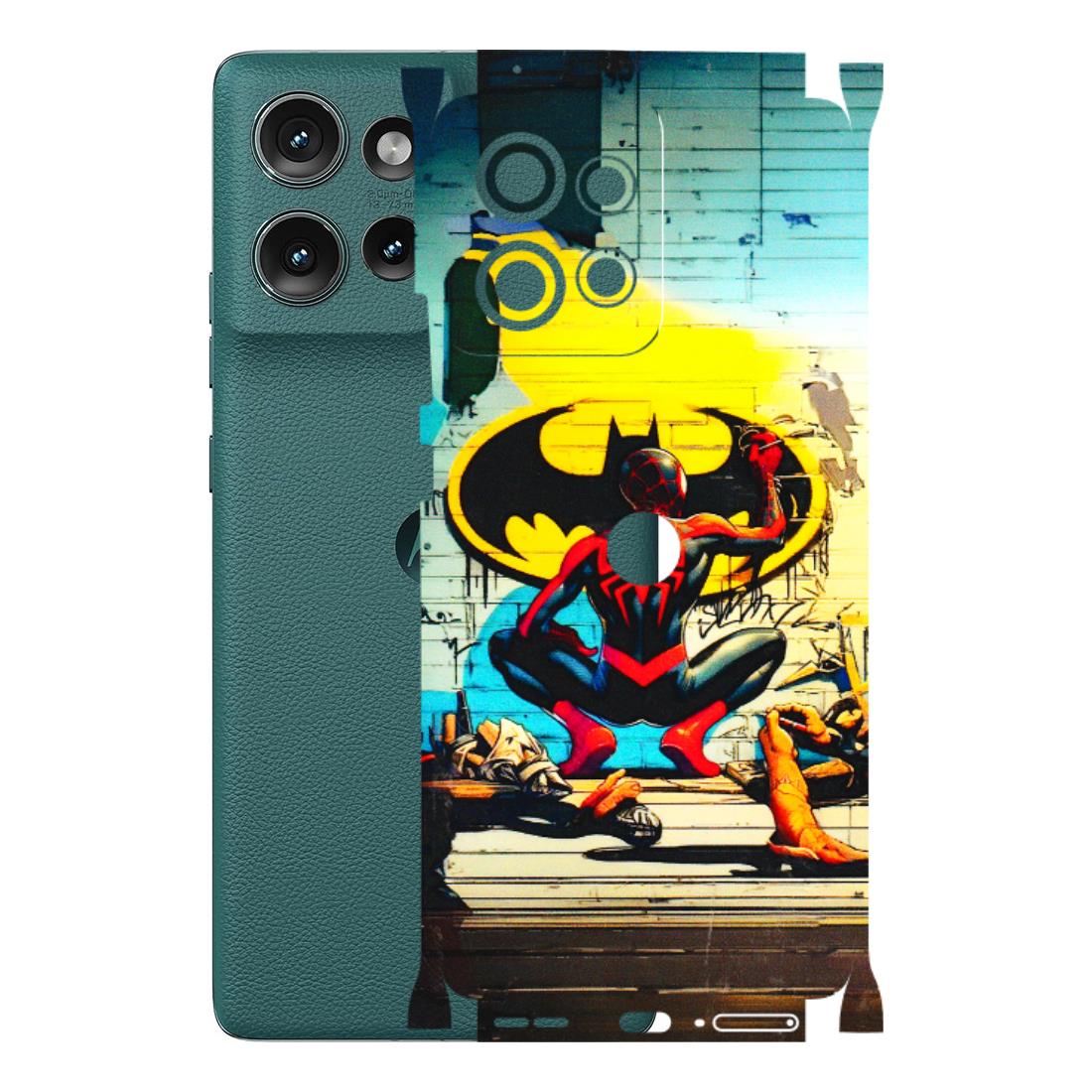 Motorola Phone Skins (All Models) - New Spiderman Bat Logo - 3D Embossed Finish (L-309) Motorola Edge 50 (5G)
